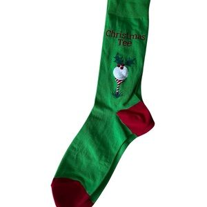 Christmas Tee Green & Red Novelty Men's Socks